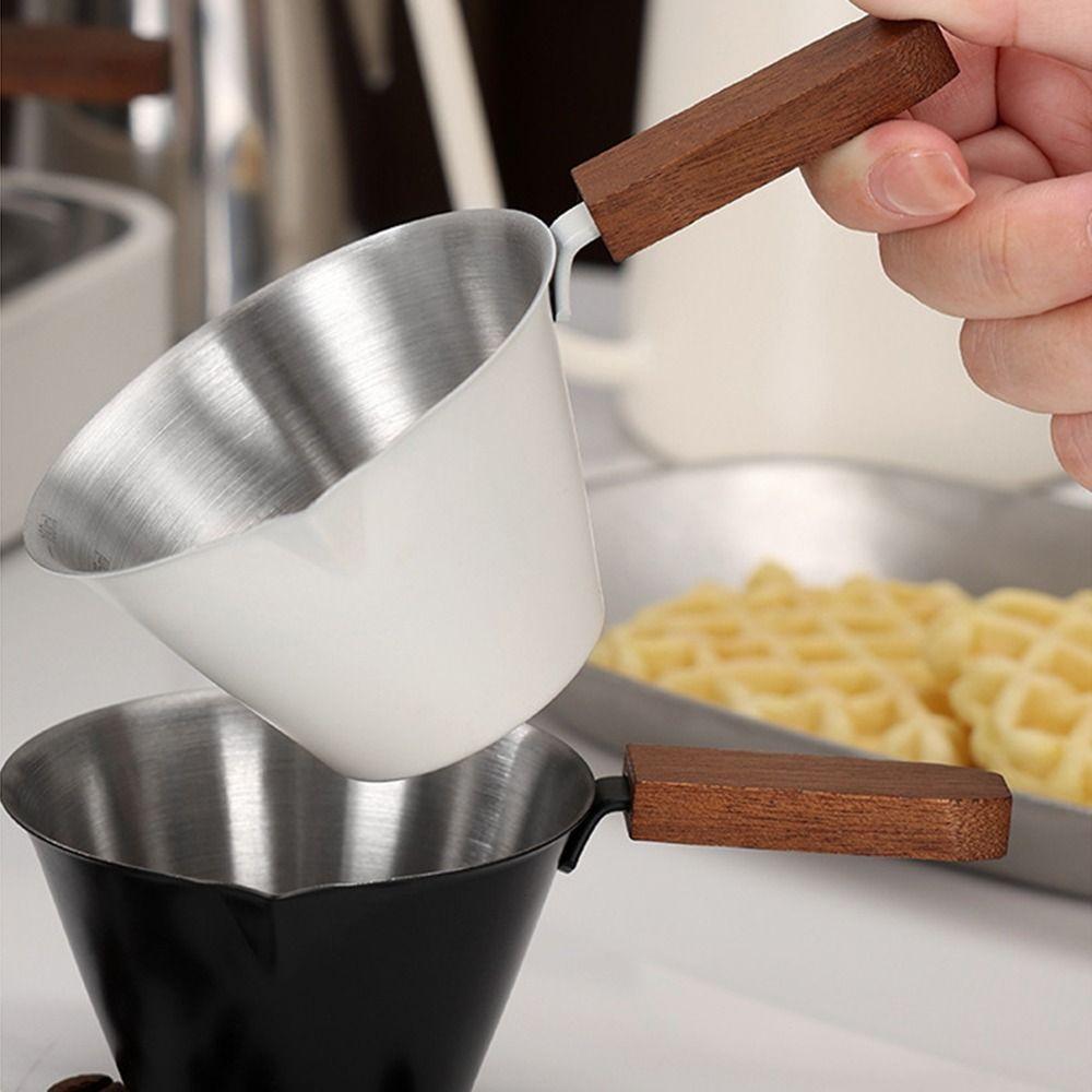 Stainless Steel Espresso Measuring Cup Clear Capacity Marks Espresso Extraction Mug  Food Measuring