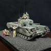 British Infantry Tank Churchill Assembled and Painted Complete Model with 4 Figures 1/35 Mk.VII