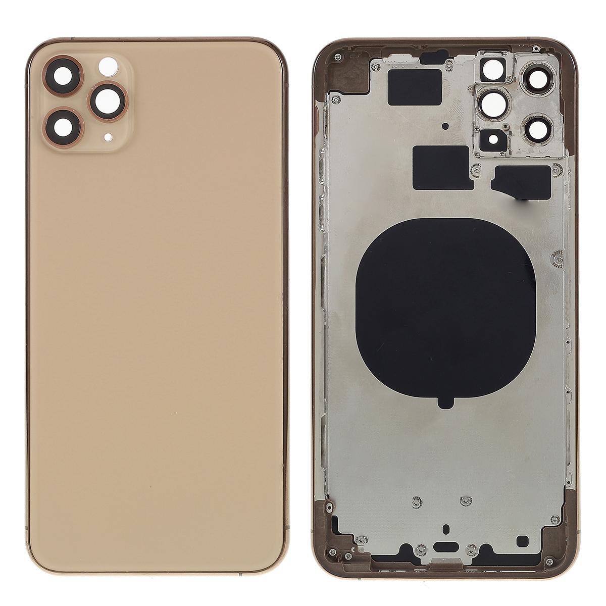 

For iPhone 11 Pro Max 6.5 inch Back Battery Housing Cover+Middle Plate Frame+Side Buttons Replacement Part (without Logo) Gold