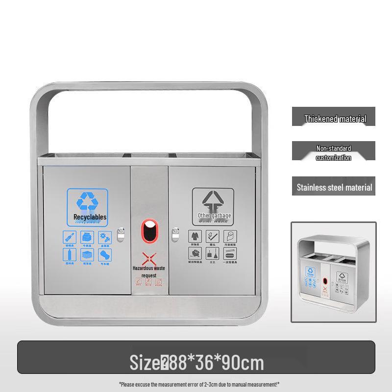 Outdoor Stainless Steel Round Corner Waste Bin