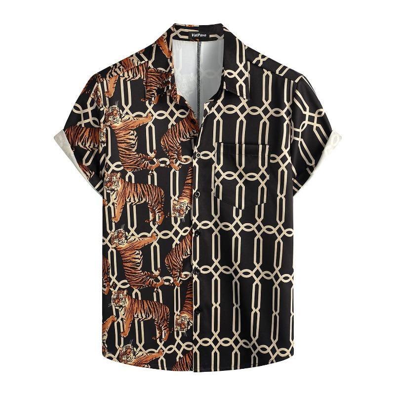 Summer Men's Vocation Lapel Camisa 3d Printed Casual Breathable Hawaiian Shirts Fashion Men Women Tops Beach Short Sleeve Blouse
