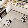 L-Shape Absorbent Kitchen Floor Mat Mat Long Diatomite Kitchen Rug Soft Washable Carpets Solid Color Bathroom Entrance Doormat