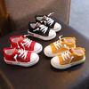 2025 Spring New Kids Canvas Shoes Solid Red Light School Casual Shoes Girls Non-slip Fashion Children Unisex Sneakers