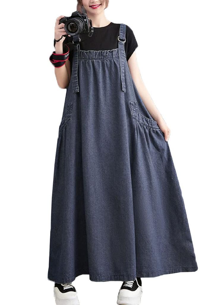 Salopette ample Body Maternité Pull Long Oversize Denim [Mouhokyo] Jupe, Couvrant, Combinaison-jupe, Jupe, Robe, Femme (Couleur photo, XL, XL)
