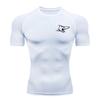 Men's Shark Print Compression Shirt Quick Dry Breathable Outdoor Workout Training Jogging Top ZY