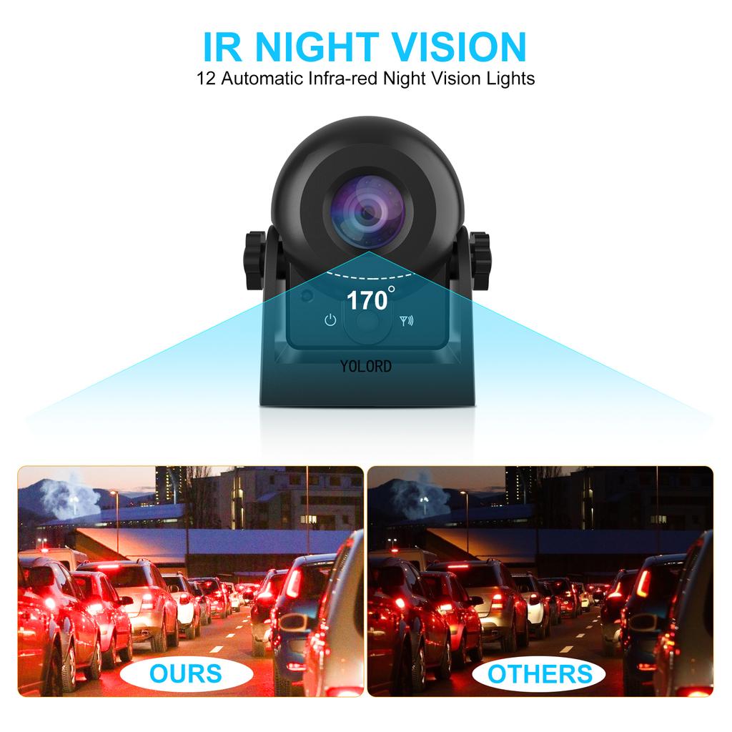WiFi Wireless Reversing Camera with 3.5 Inch LCD ahd Monitor IP68 Waterproof Car Rear View Camera Kit for Car Truck