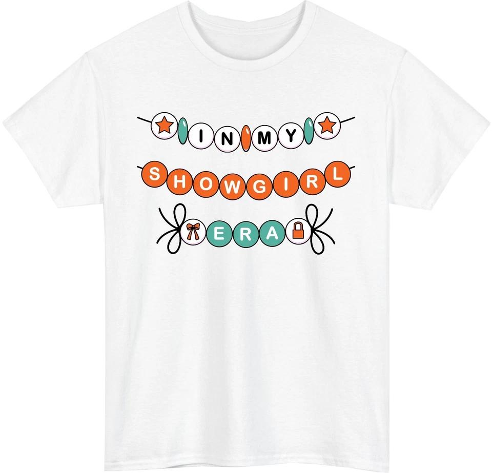 In My Showgirl Era Christmas T-Shirt Festive Garland Beads Holiday Gift Tee Top S