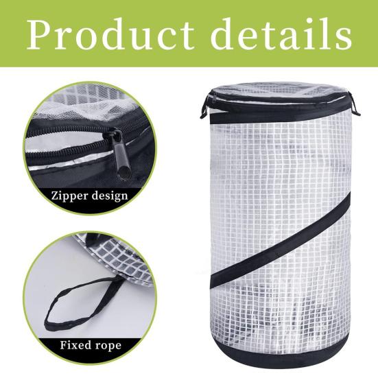 Pop-up Mini Greenhouse PVC Spring-up Plant Protector with Zipper-Portable Greenhouse Cover for Gardening Plants Cold Frost Protection Wind Rain Proof