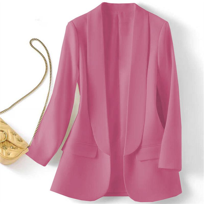 Spring and Autumn Hot Style Commuting Solid Color Collar Long Sleeve Coat for Women