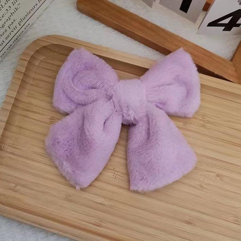 Warm Imitation Mink Fleece Hairpin Plush Big Bow Hairpin Top Clip Spring Clip Hair Accessories Headdress