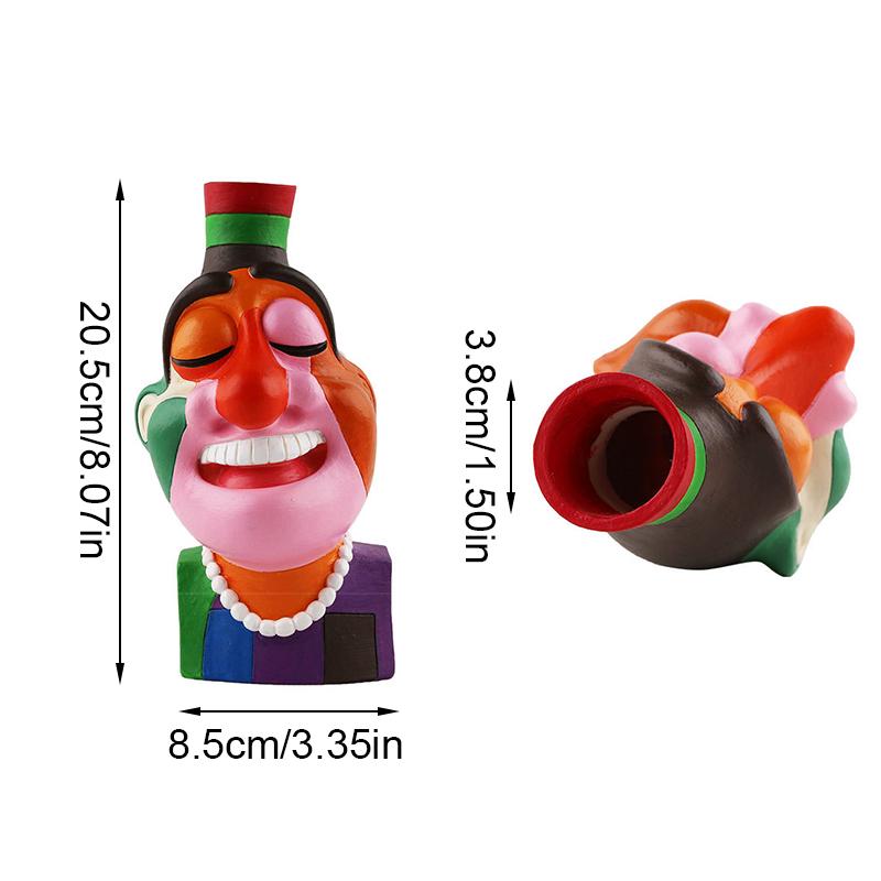 

1 шт. Синтетическая смола, современная красочная ваза, подарочные настольные украшения, украшение для дома, художественная ваза с лицом, абстрактная 20,5x8,5 см