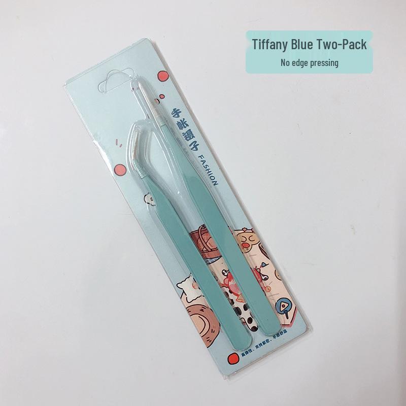 1.5mm High-Precision Stainless Steel Tweezers, Colorful Cartoon Design for DIY Journals