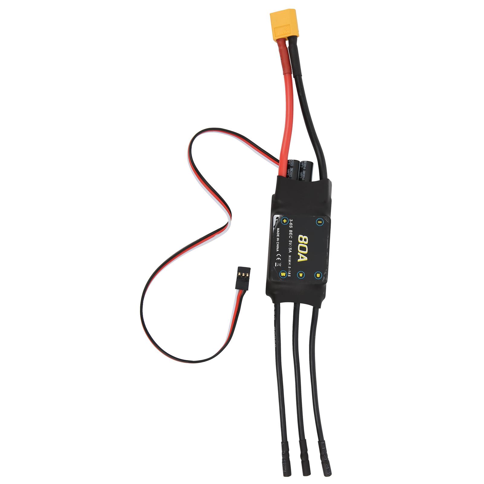 

80A Brushless ESC Speed Controller for Adjustable BEC RC Drone Foam Airplanes Accessory