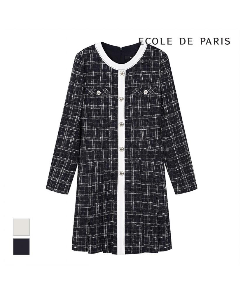ECOLEDEPARIS Contrast Tweed Dress_Rb33Woae10Z