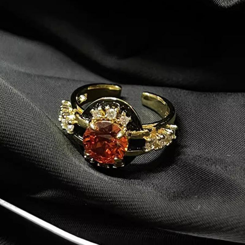 Vintage French Style Gold Open Ring For Women With Elegant Geometric Design And Adjustable Size