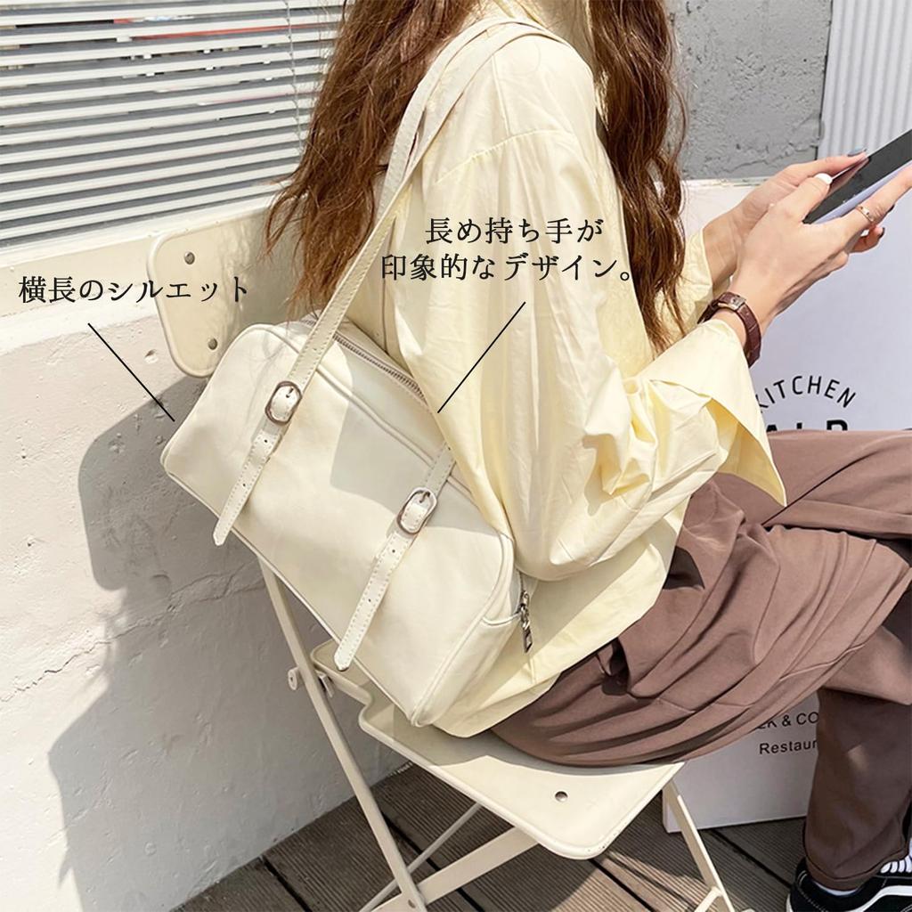 Horizontal Boston shoulder bag for large party [Lapimou] bag, bag, handbag, bag, one-shoulder bag, women, crossbody, horizontal, silver, A4, large,