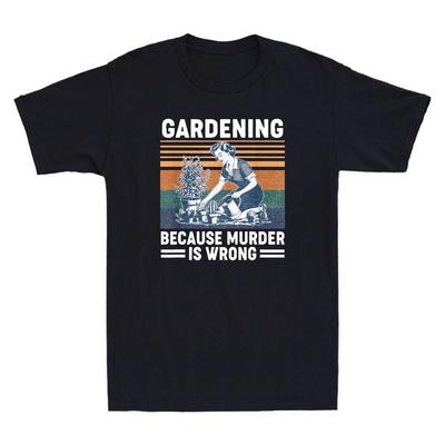 Gärtnern, weil Morden falsch ist Lustiger Pflanzenliebhaber Witz Vintage Herren T-Shirt