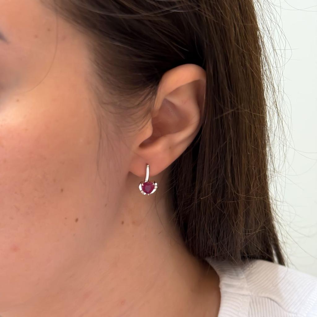 Silver Earrings with Natural Ruby 2.285ct (2172727)
