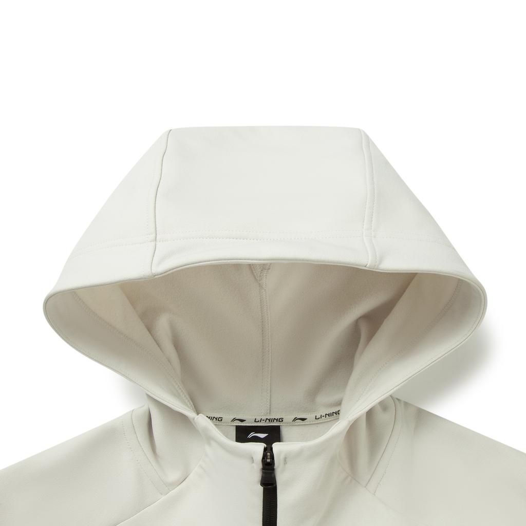 Li-Ning Giacca Sportiva Casual con Cappuccio Calda Foderata in Pile con Lettere Uomo Giacca AWDV975-1