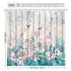 Elegant Floral & Bird Shower Curtain - Water-Resistant Polyester, 12 Hooks, Machine Washable, Fog-Proof, All-Season Design