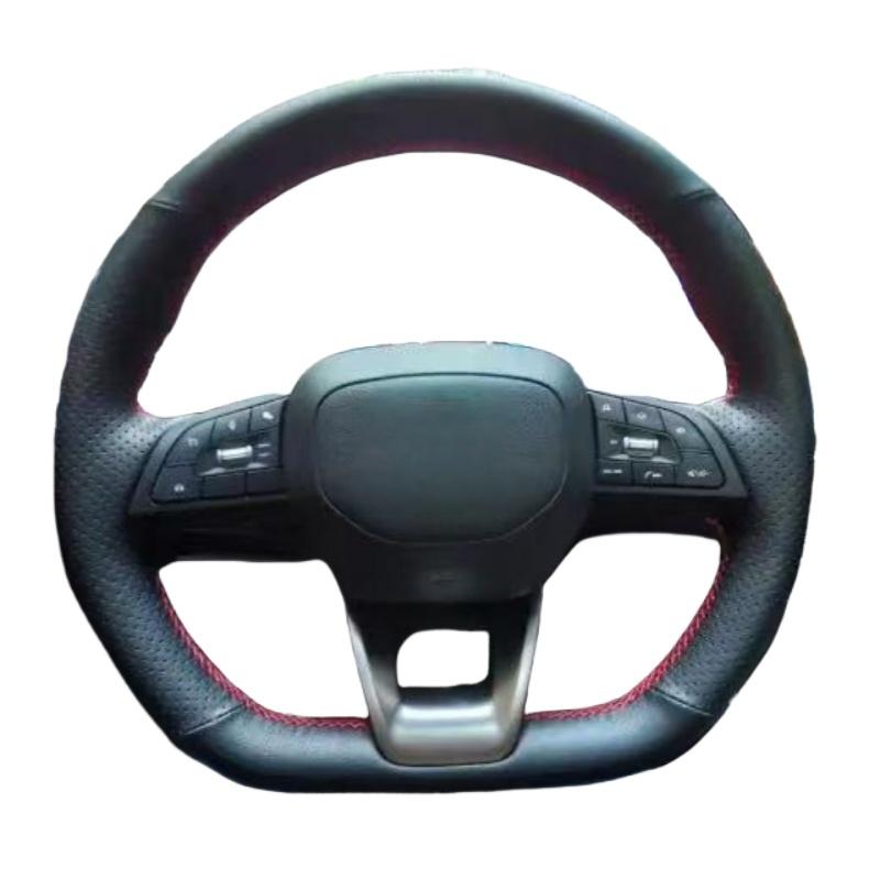 Hand-stitched Black Anti-slip Microfiber Leather Car Steering Wheel Cover For Changan UNIT CS35 CS55 CS75 PLUS EADO