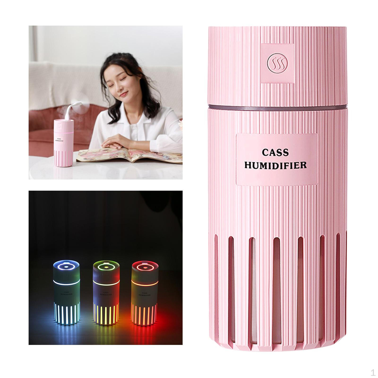 

Humidifier Self-Closing USB Cable 320ml Adjustable Diffuser for Living room and Tabletop Car Bedroom Pink A