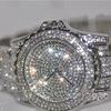 Luxury Shiny Diamond Watch for Women Elegant Brand Quartz Steel Bracelet Watches Zircon Crystal Fashion Wristwatch Clock