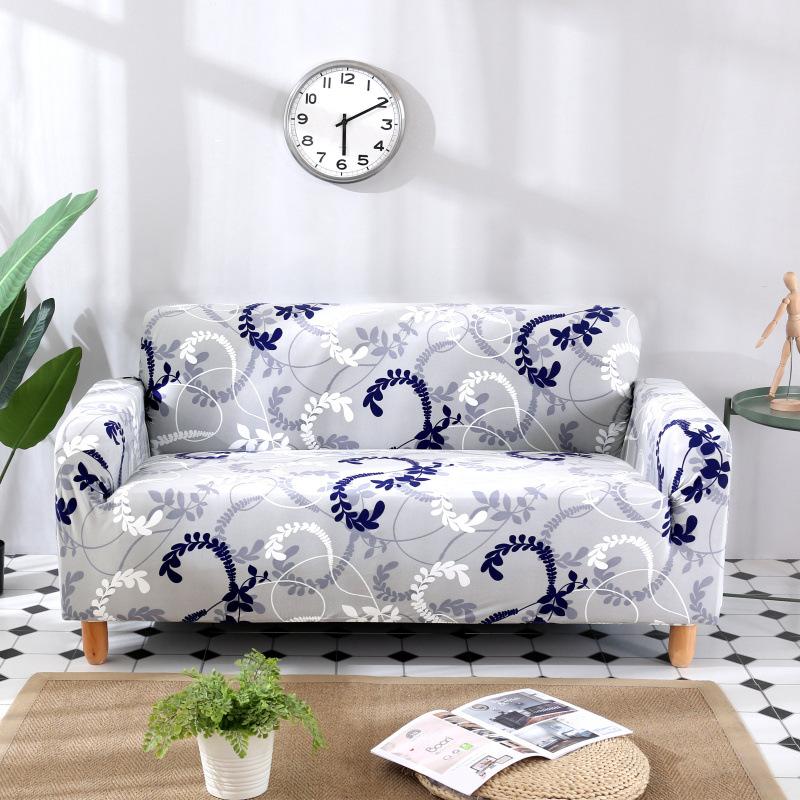 Square Printed L-shape Chaise Longue Sofa Covers for Living Room Sofa Protector Anti-dust Elastic Stretch Covers for Corner Sofa