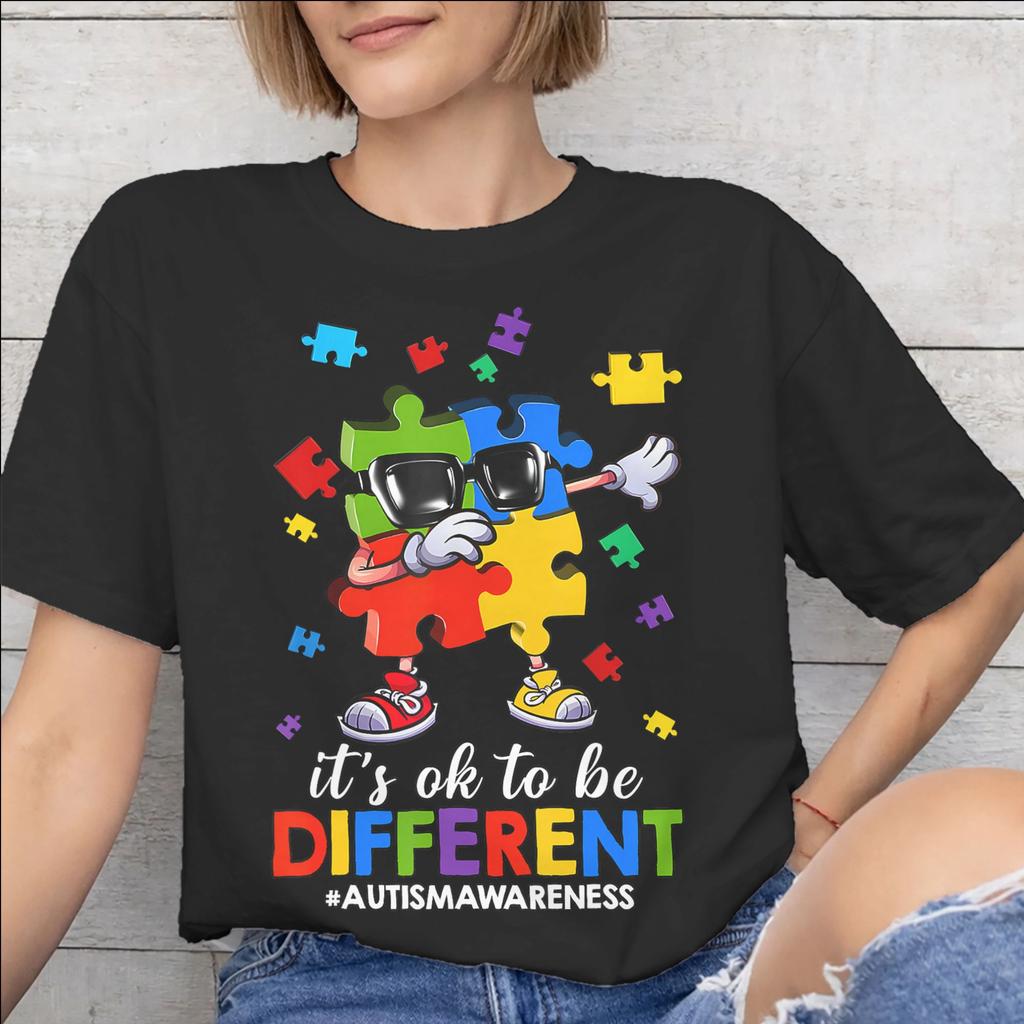 New Arrival Dabbing Puzzle Autism Awareness T Shirt for Men Women 100 Cotton Tshirts Short Sleeve Clothing