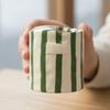 Hand-Painted Retro Striped Coffee Cup Tea Cup Latte Mug for Milk Coffee Juice Latte Hot Cold Drinks Christmas Gift Drinkware