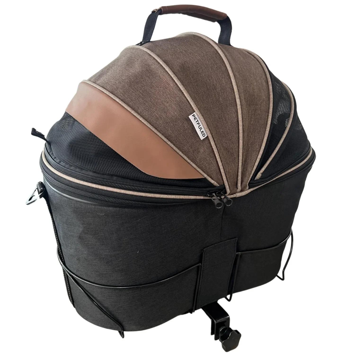 For Dog Bike Basket Durable Pet Carrier for Bicycle Rack Adjustable Safety Bike Riding Bag Crate Cycling Accessories коричневый