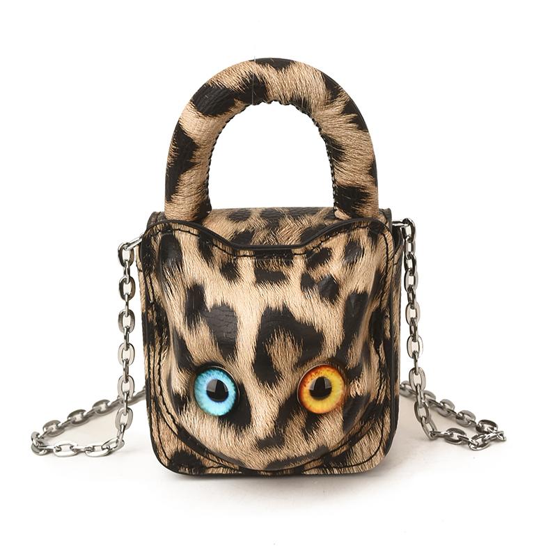 Fashion 3D Cartoon Cat Eye Mini Handbag Cute Cat Face Hot Trendy Crossbody Bag Hot Sale Chain Small Shoulder Bag for Women Girls