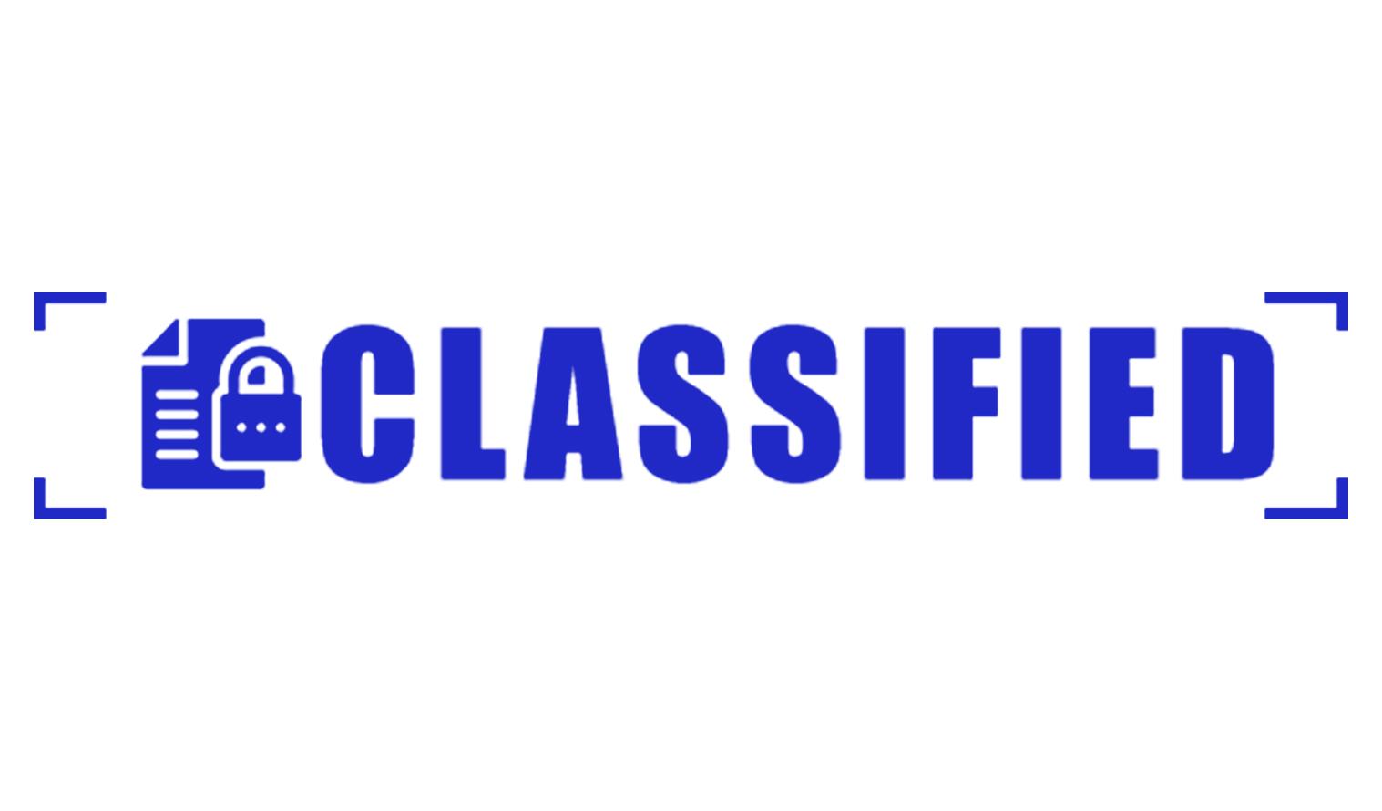 

Printtoo Classified Self Inking Rubber Stamp Pre-Inked Office Stamp- Home Office Business Stationery, Black- 42 x 9 синій