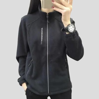 Autumn Winter Women's Plus-Size Fleece Jacket Casual Stand Collar Thickened Cardigan Hoodie Sports Outdoor Warm Hoodie Jacket