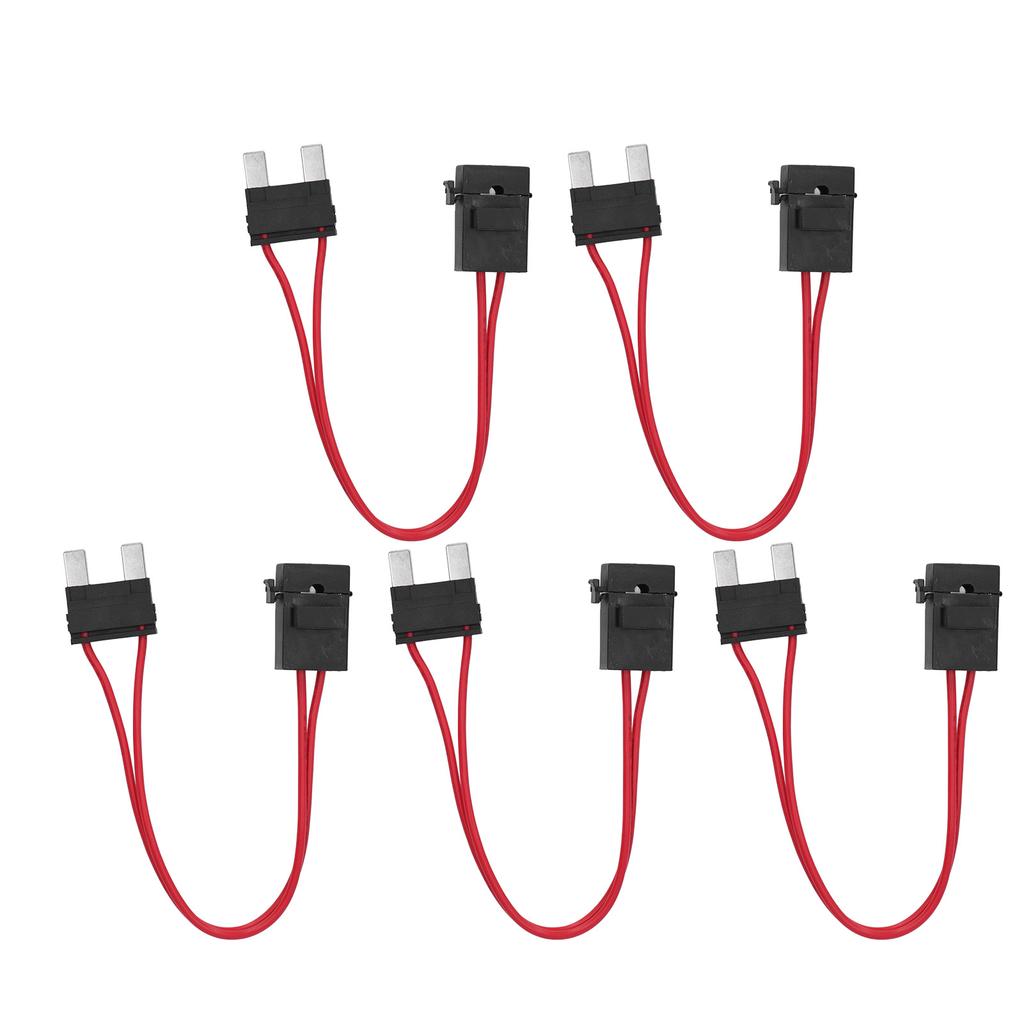 5Pcs Car Fuse Holder Connector Mini Heavy Duty Wire Extension for Vehicle ATM 20A 16AWG with 5 Fuses ACL L 29.2mm