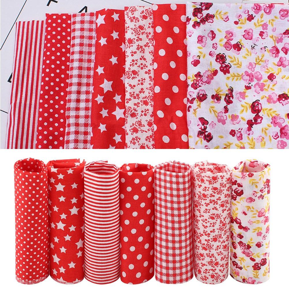 7pcs 50*50cm Cotton Fabric DIY Assorted Squares PreCut Bedding Kit Quarters Bundle