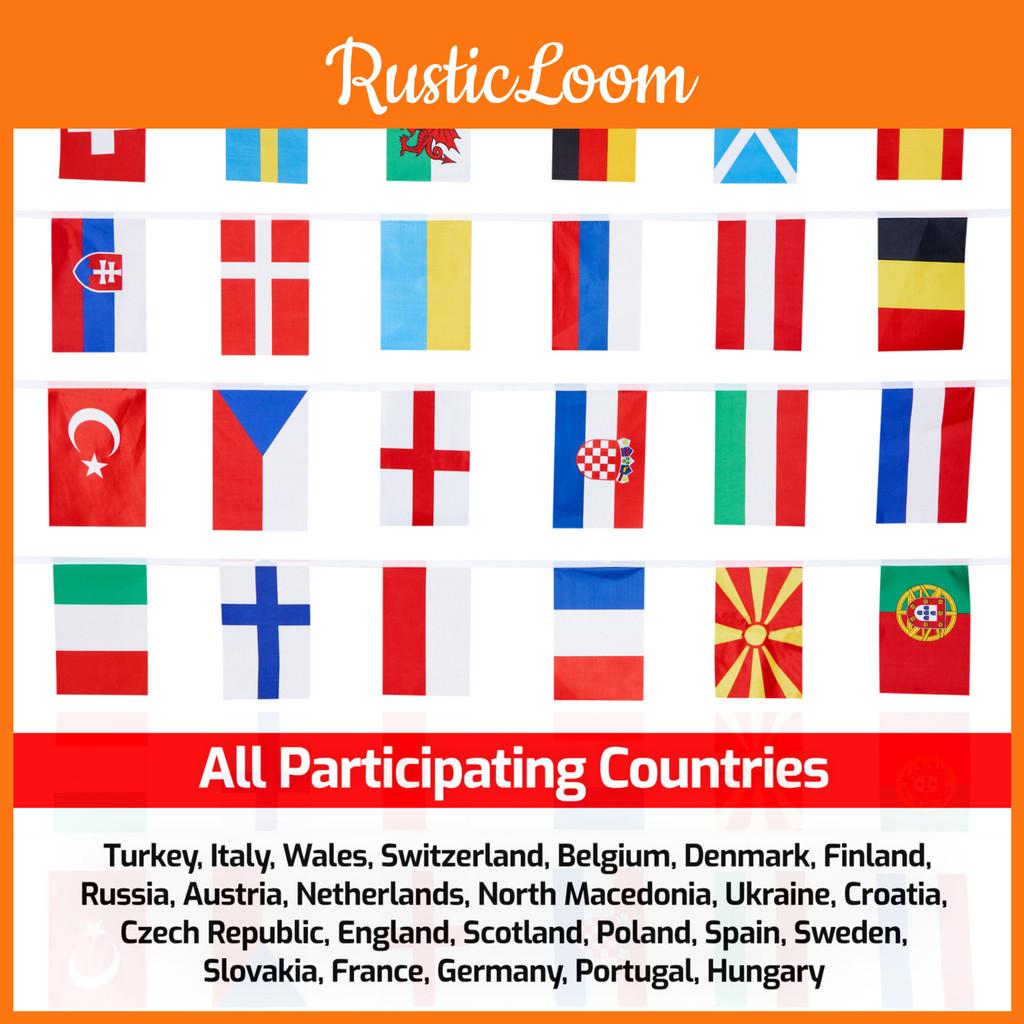 Євро Прапорці 2021 Преміум Якості Турнірні Прапори Для Всіх 24 Націй У Яскравих Кольорах