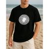 European Size Geometric Visual Effect Print, Patterned Printed Round-neck T-shirt, Versatile Daily Top, Lightweight Round-neck Short-sleeved Shirt