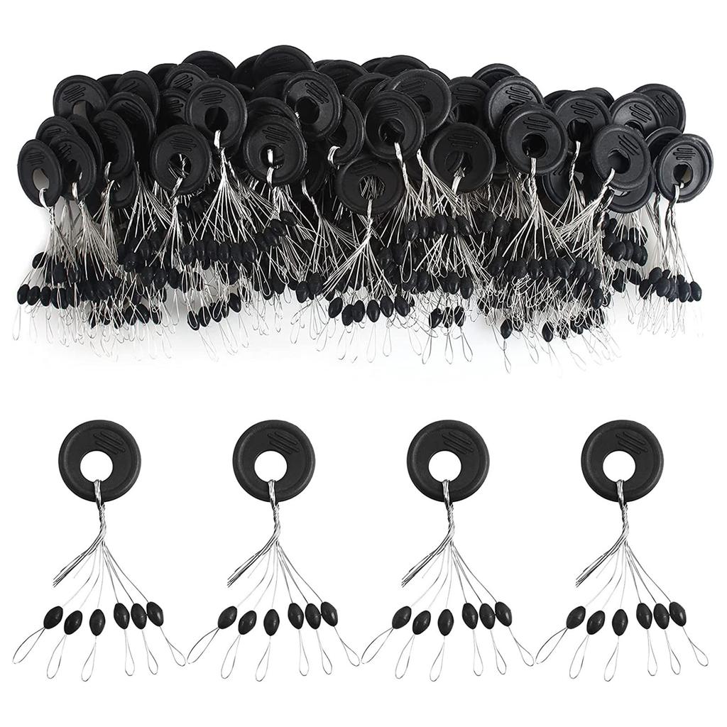 100pcs Rubber Space Bean Stopper 4 Sizes Carp Fishing Accessories Suitable For Fishing Line 0.2-5#