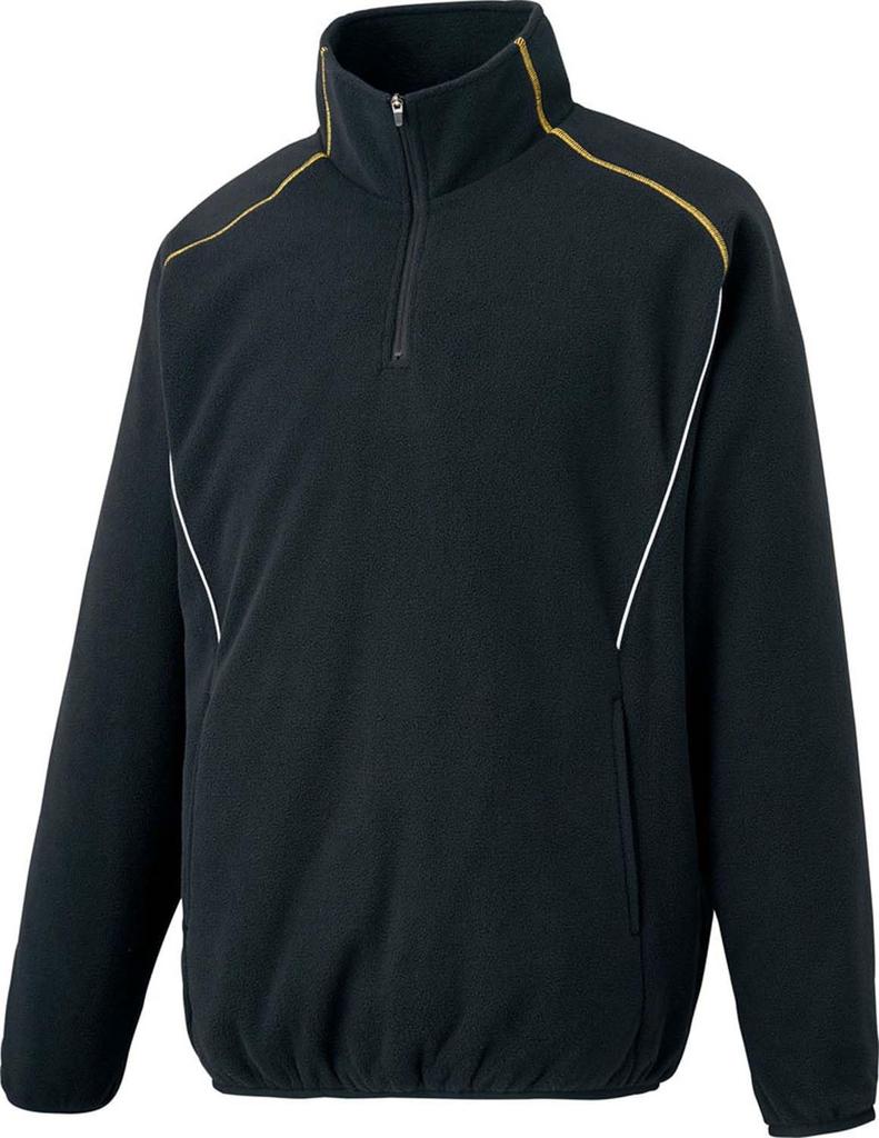 ZETT Baseball Fleece Size O Half-Zip Jacket, Black,