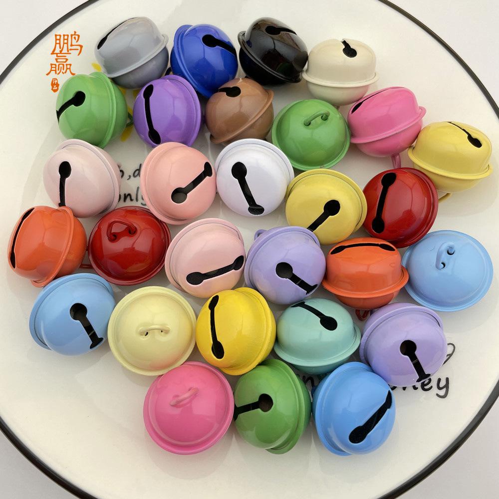 22mm Candy Color Bells for DIY Jewelry & Keyring Gifts - Metal Baked Paint Christmas Accessories