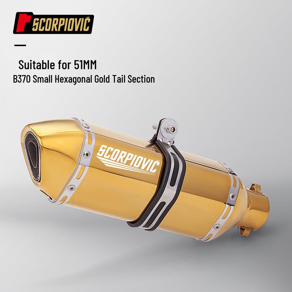 Universal Golden B370 Small Hexagon Exhaust Pipe for Motorcycle Modification G310RR 450SR