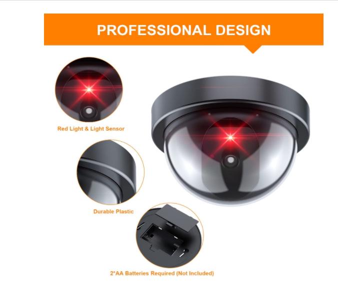 Simulated Indoor Dome Security Camera with LED Lights