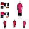 Red And Pink Stanbiet Cosplay Costume Set With Coat Pants Gloves Glasses And Wristbands