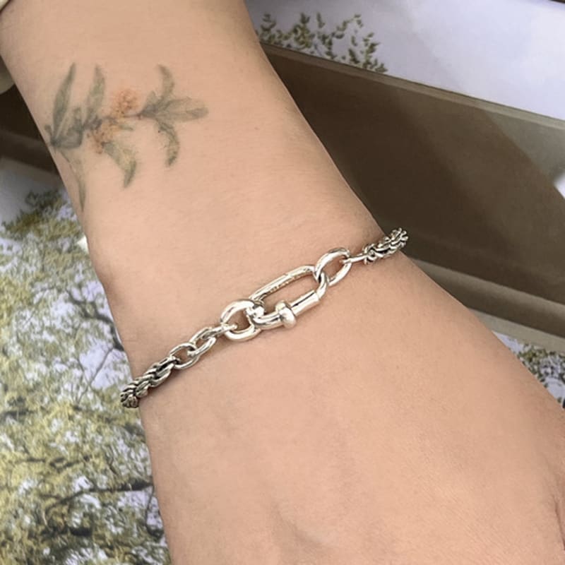 

fINE HABIT fINE Link Rope bracelet Natural Silver 19 cm (L)