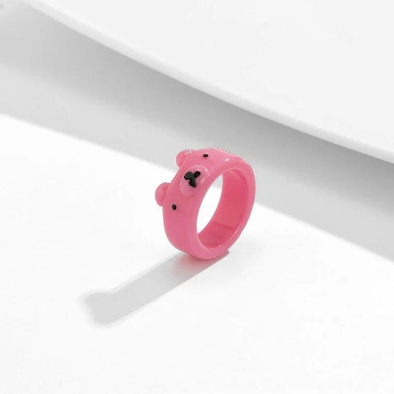 Cute Women Men Simple Design Rings Vintage Owl Frog Smiling Ring For Woman Girl Ancient Silver Color Retro Punk Jewelry Gift