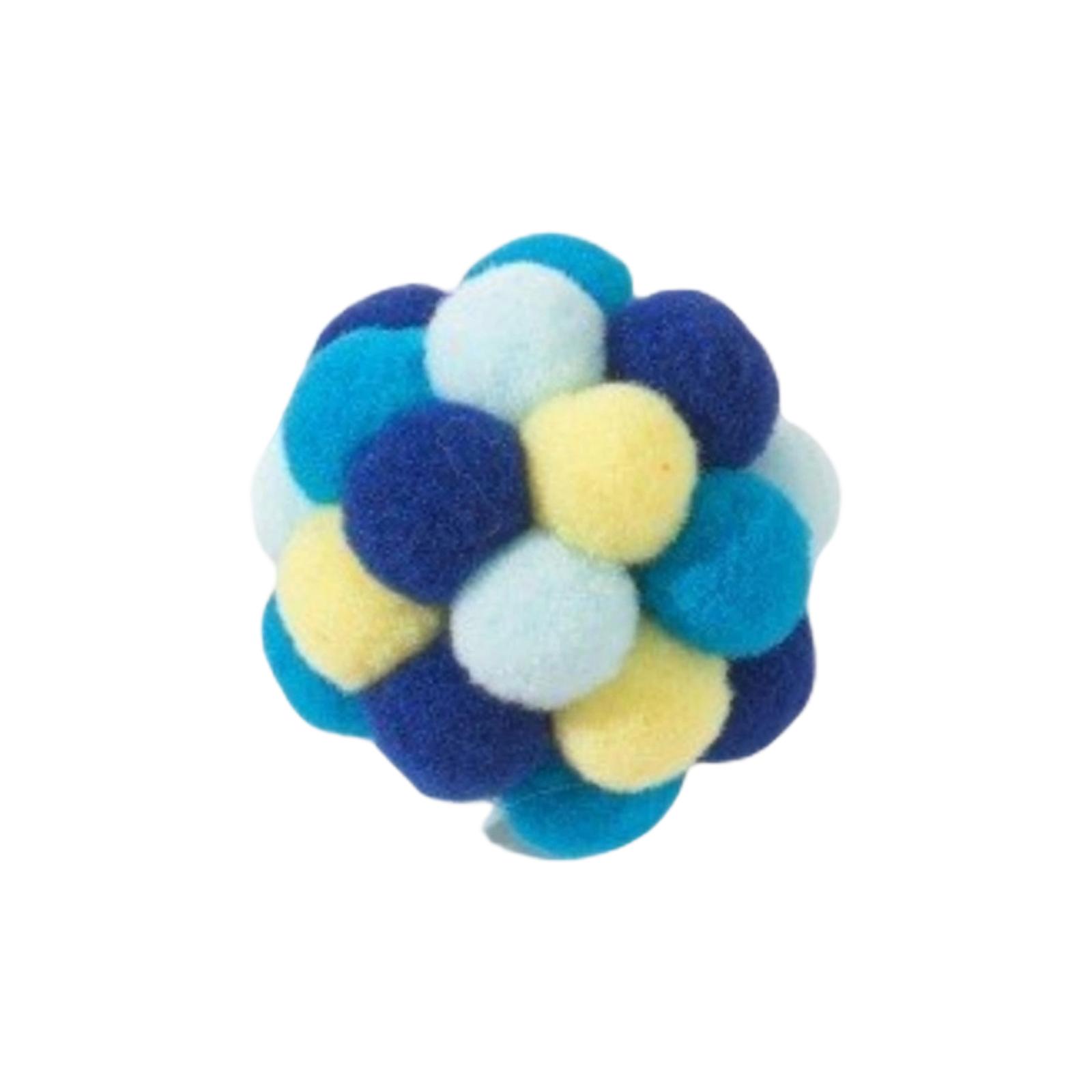 

4 см в диаметре Красочный Пушистый Мячик-Дразнилка, Игрушка для питомца Ручной работы для Снятия Скуки One Size синий