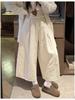 Women's Autumn/Winter 2025 Coffee Quilted Wide-Leg High-Waisted Culottes Skirt - Plus Velvet, Slimming, Thickened, Three-Quarter Length.