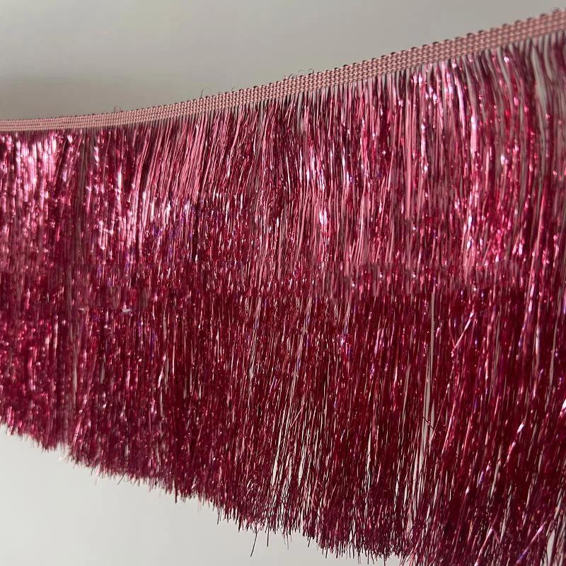 10M Long 15cm Wide Sequin Tassel Fringe Lace Edge for Stage Performance Wear Sewing Decoration