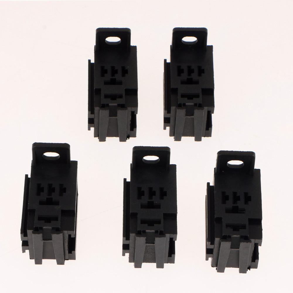 5 Sets For Car Truck 40A 5Pin Car Relay Socket with 6.3mm & 4.8mm Terminals Kit